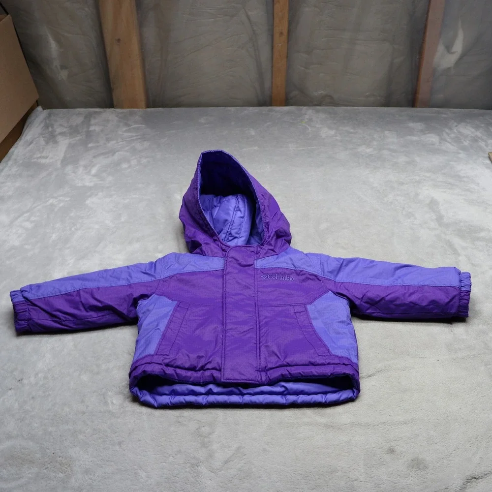 Columbia Jacket Enfant 6-12M Blue Insulated Hooded Full Zip Light Pack Puffer‎